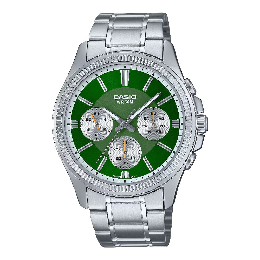 Orologio Casio MTP-1375PD-3AVEF cronografo quadrante verde