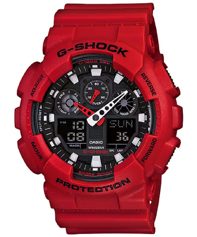 Orologio Casio G-Shock GA-100B-4AER rosso opaco