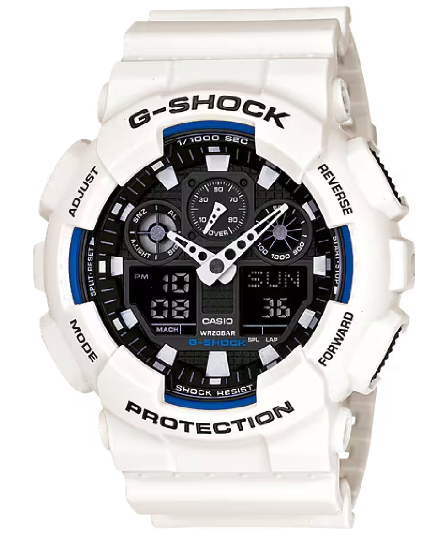 Orologio Casio G-Shock GA-100B-7AER bianco e blu