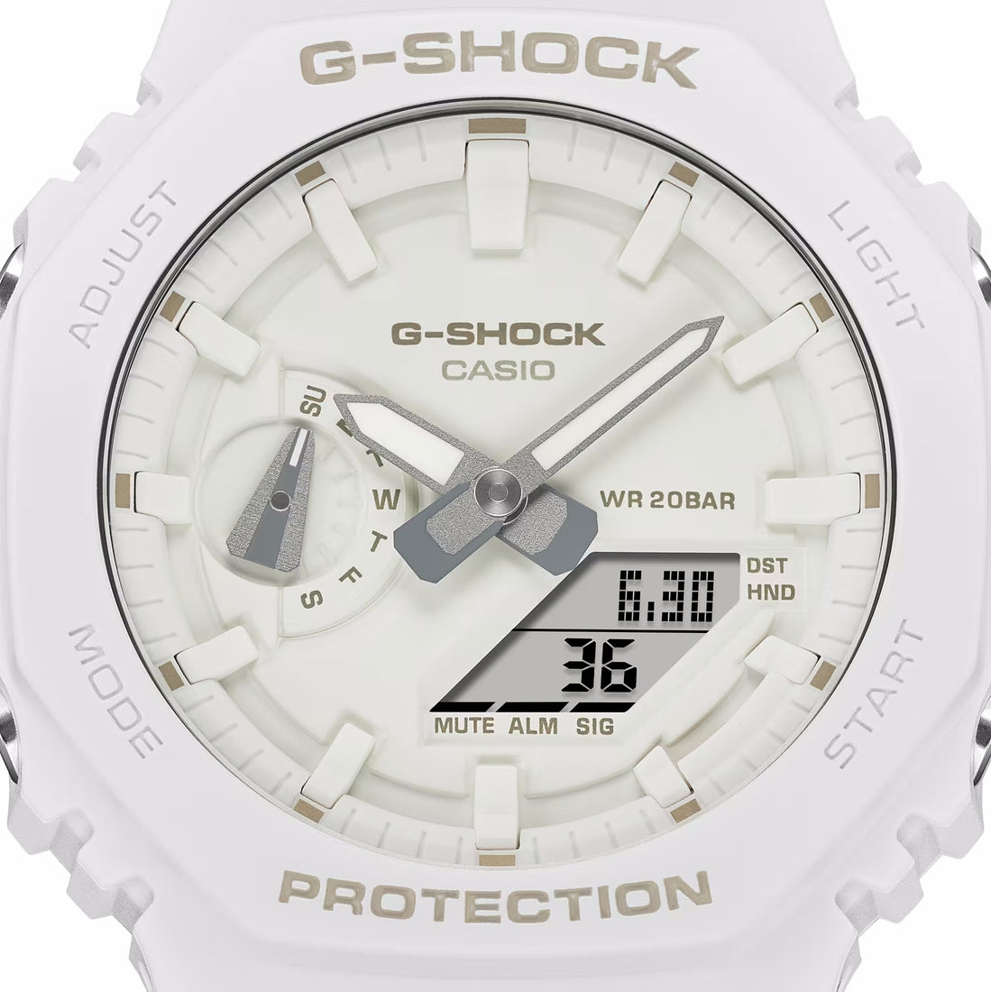 Orologio G-Shock GA-2100-7A7ER bianco monocromo