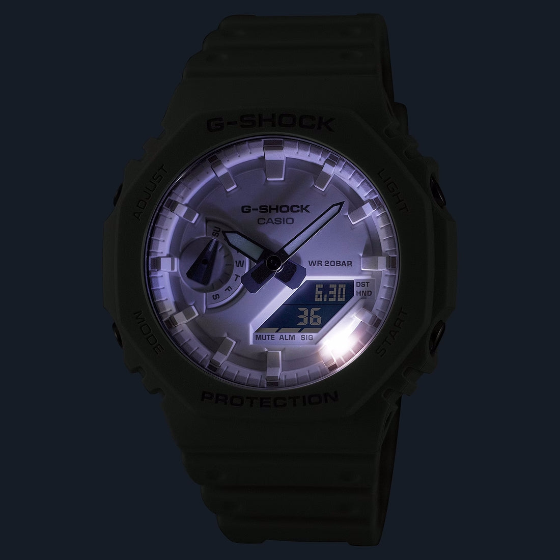 Orologio G-Shock GA-2100-7A7ER bianco monocromo