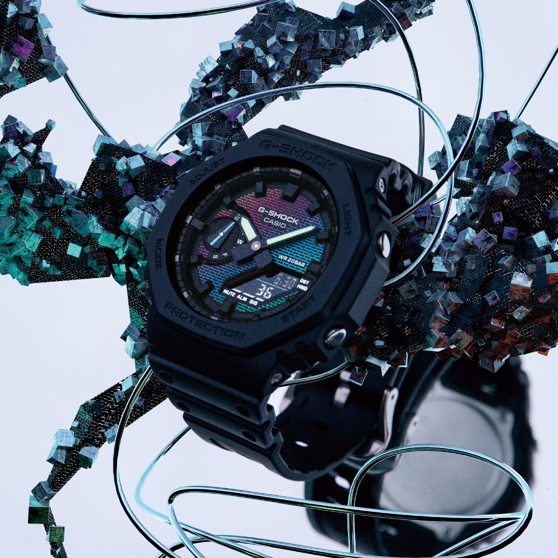 Orologio G-Shock GA-2100RW-6AER nero mattoni iridescenti