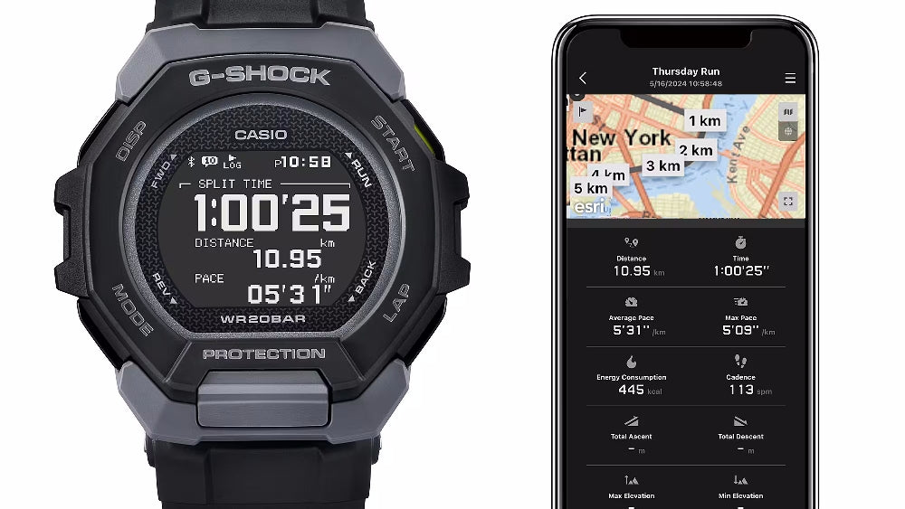 Orologio G-Shock GBD-300-1ER nero per runners e fitness