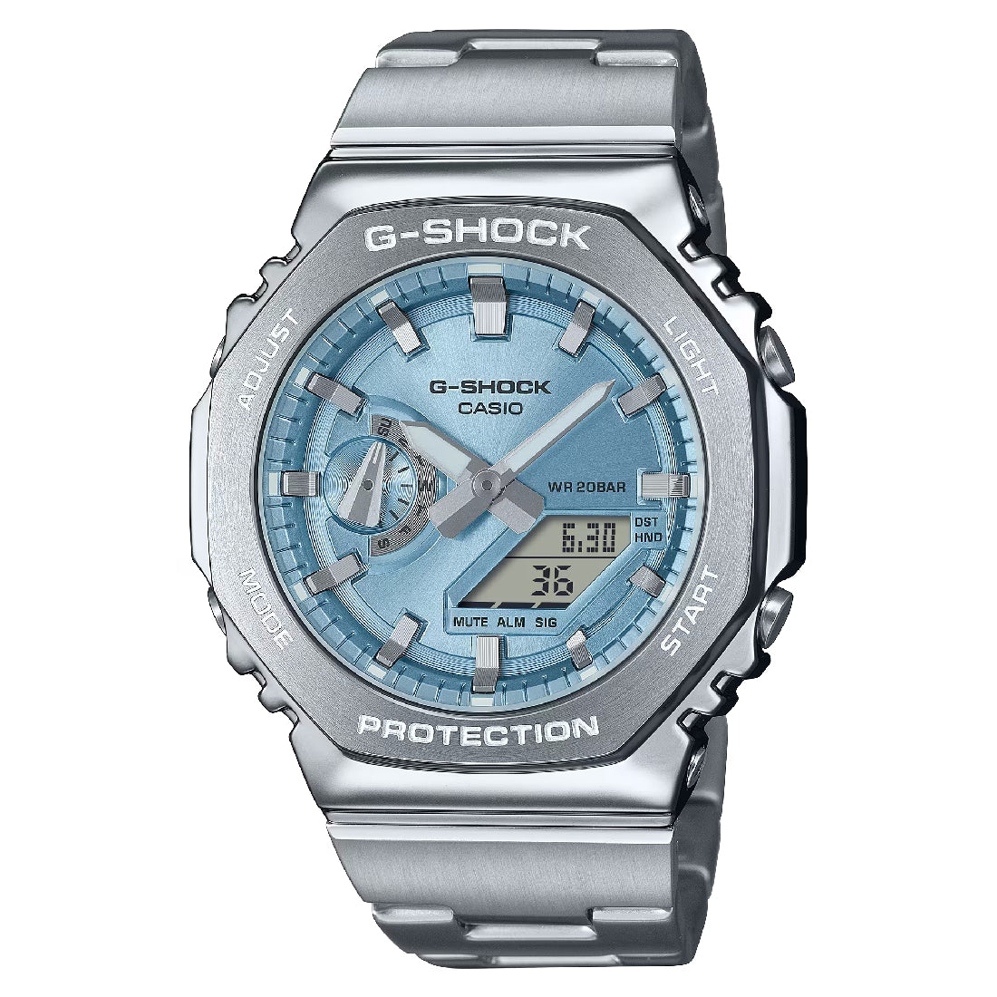 Orologio G-Shock acciaio GM-2110D-2AER quadrante azzurro