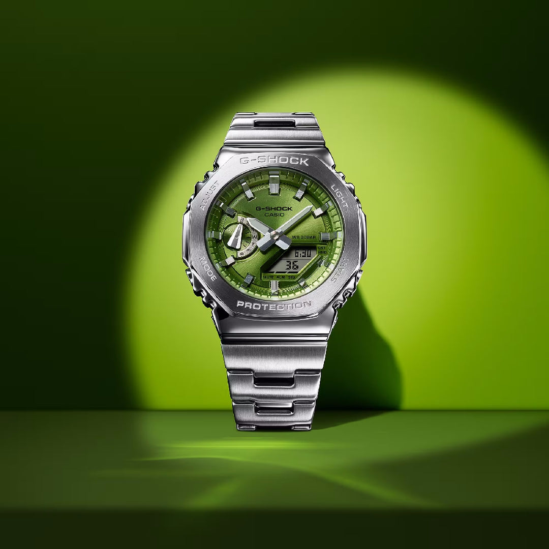 Orologio G-Shock GM-2110D-3AER acciaio quadrante verde | Paladini