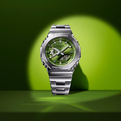 Orologio G-Shock acciaio GM-2110D-3AER quadrante verde