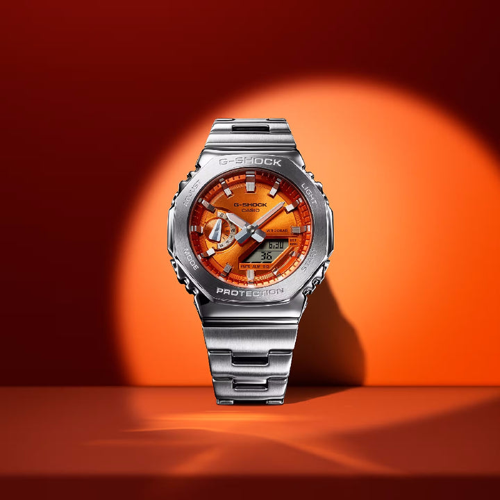 Orologio G-Shock GM-2110D-4AER acciaio quadrante arancio