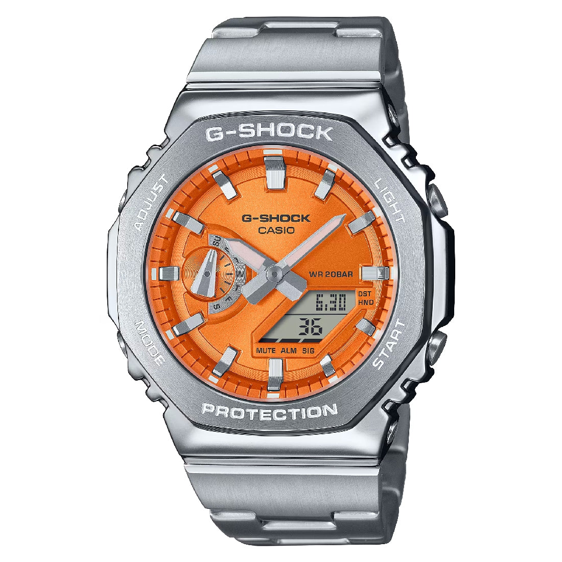 Orologio G-Shock acciaio GM-2110D-4AER quadrante arancione