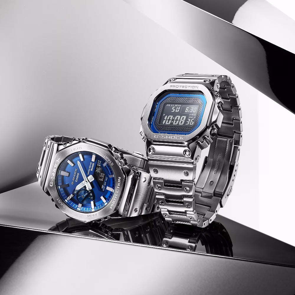 Orologi G-Shock quadrante blu bracciale acciaio