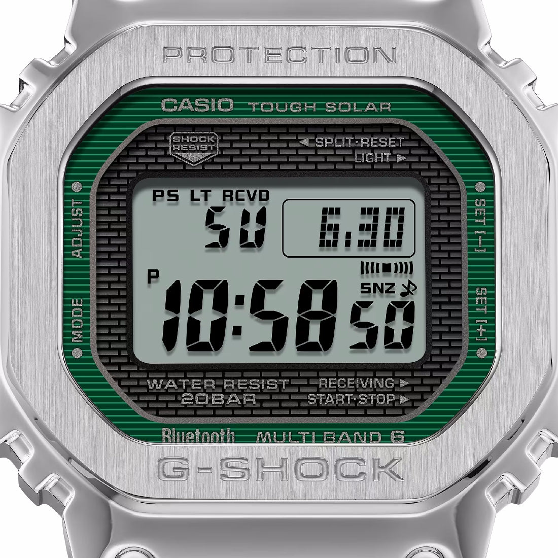 Orologio G-Shock GMW-B5000D-3ER  quadrante verde bracciale acciaio