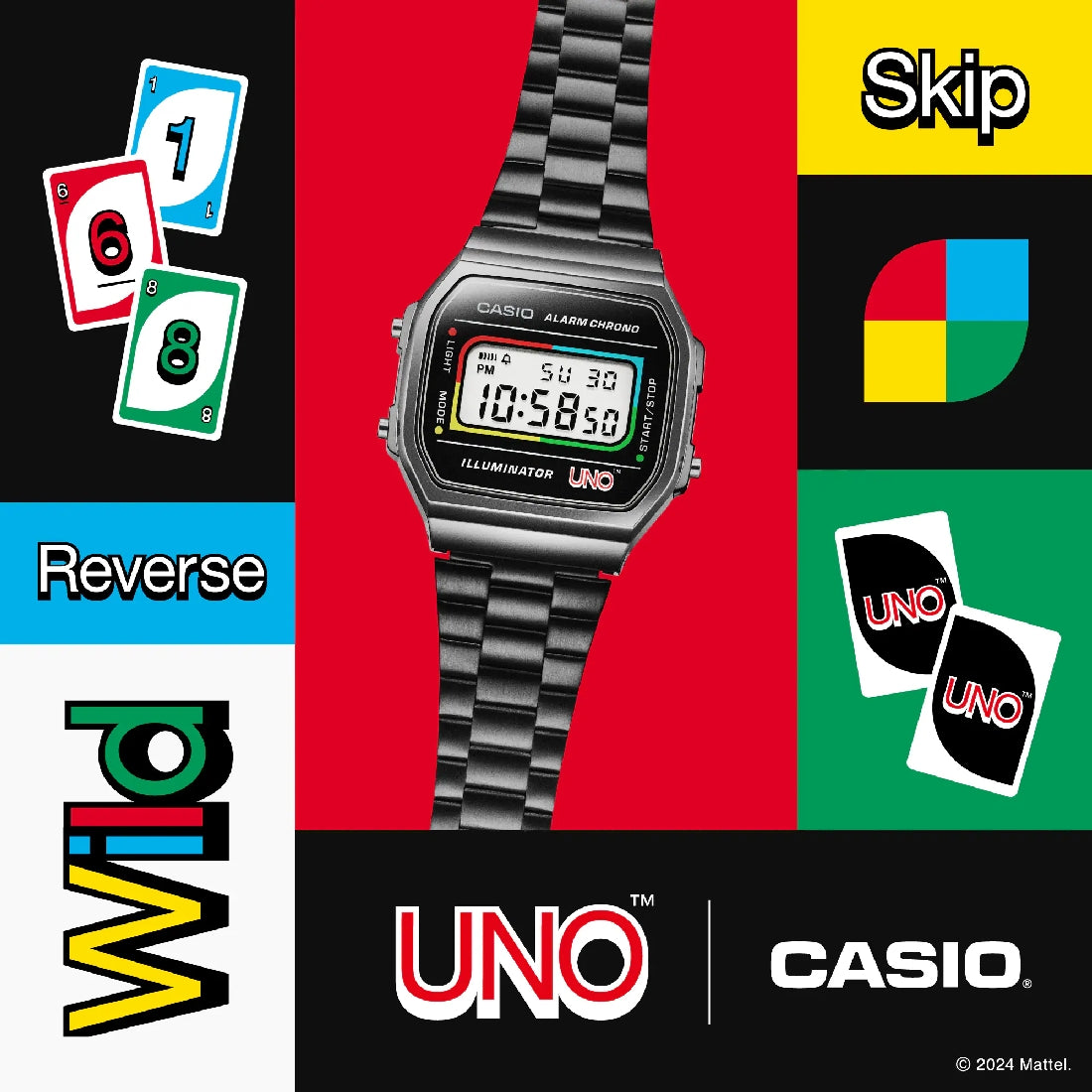 Casio Vintage A168WEUC-1AER dedicato a Uno il gioco delle carte