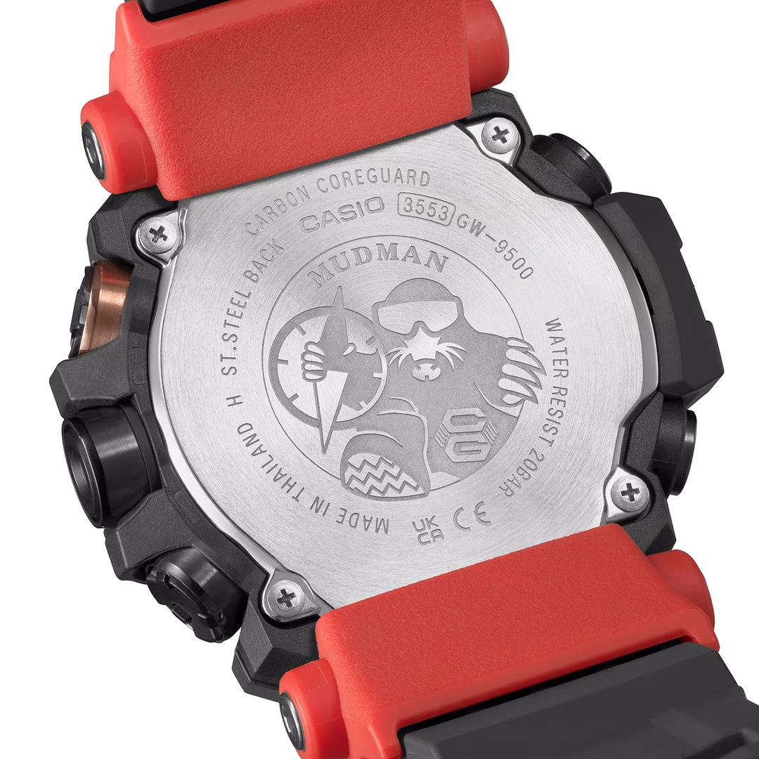 Orologio Casio G-Shock GW-9500-1A4ER Mudman rosso e nero