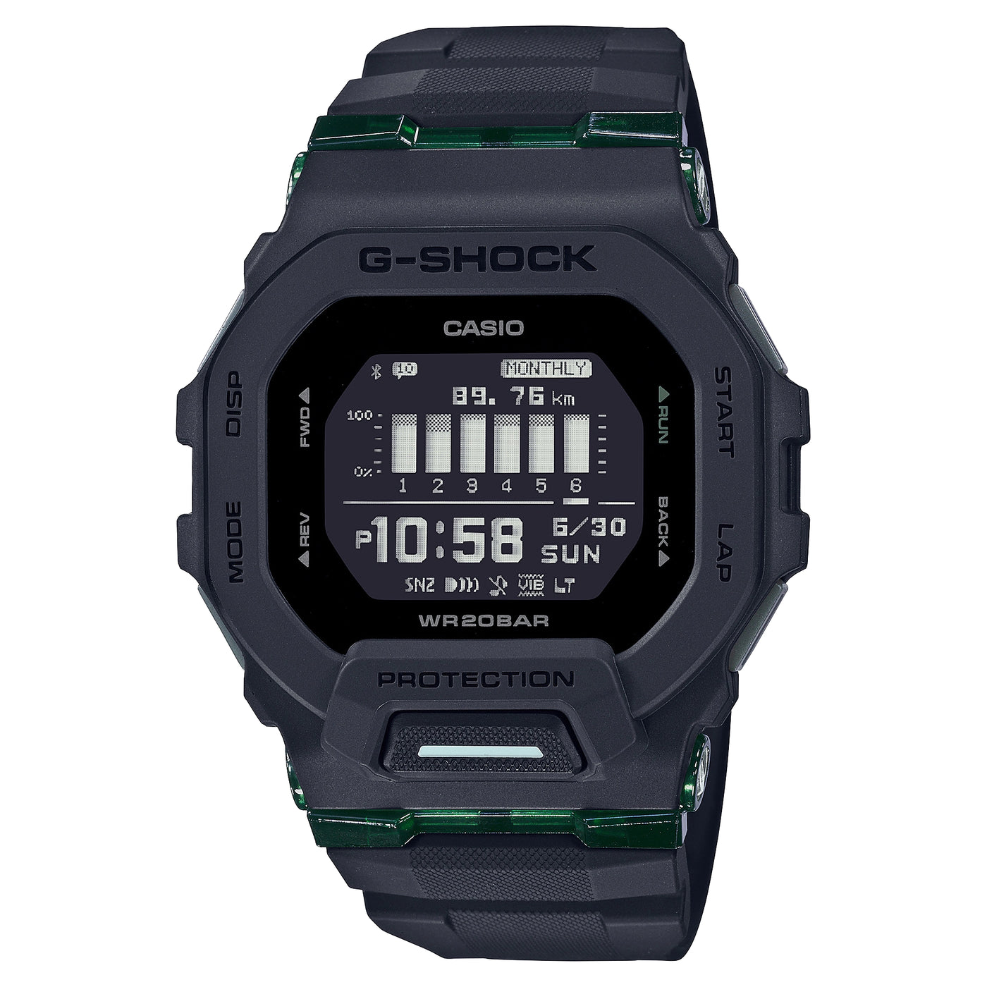 Orologio G-Shock GBD-200UU-1ER nero e verde per runners