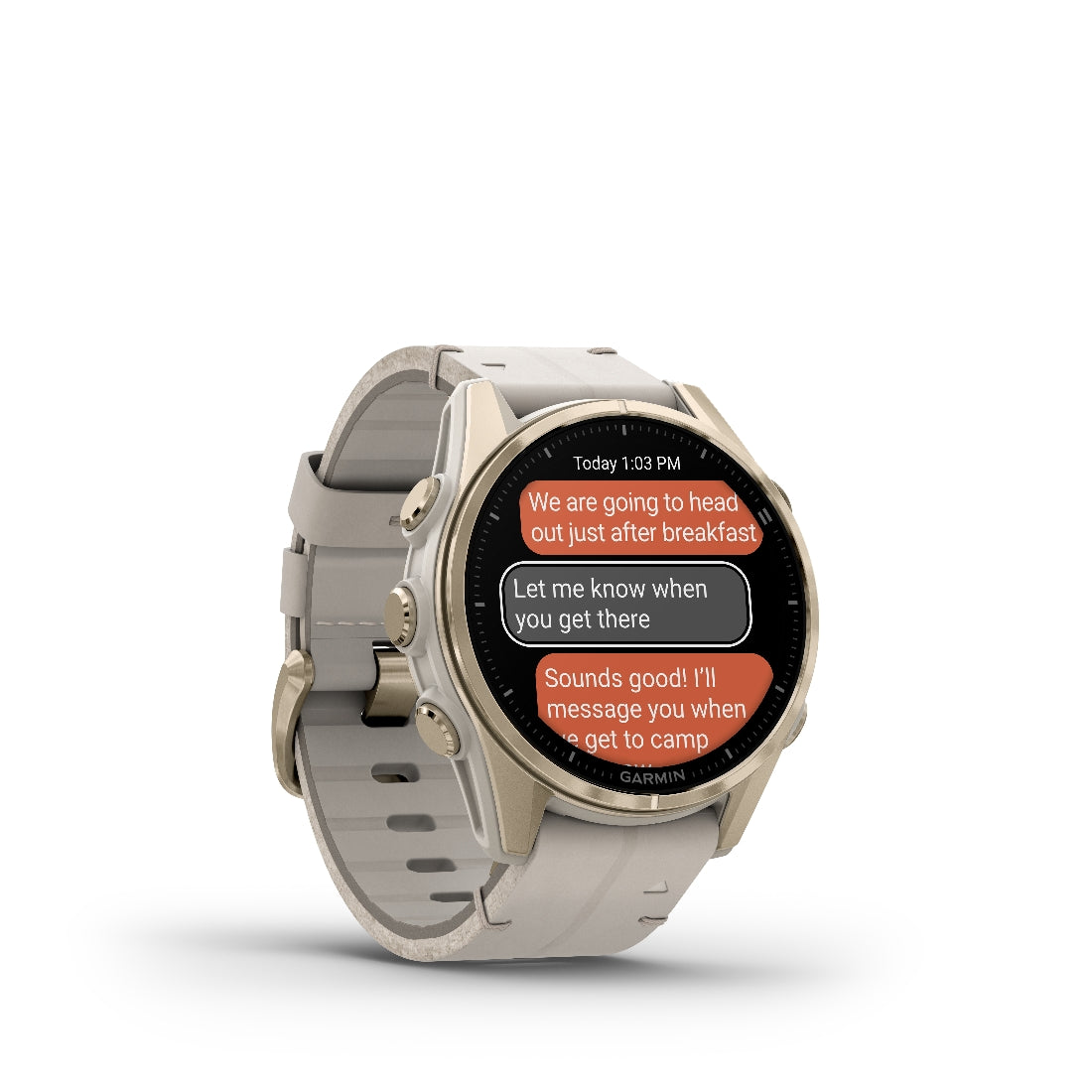 Orologio Garmin Fenix8 Amoled 43mm pelle Limestone 010-02903-40