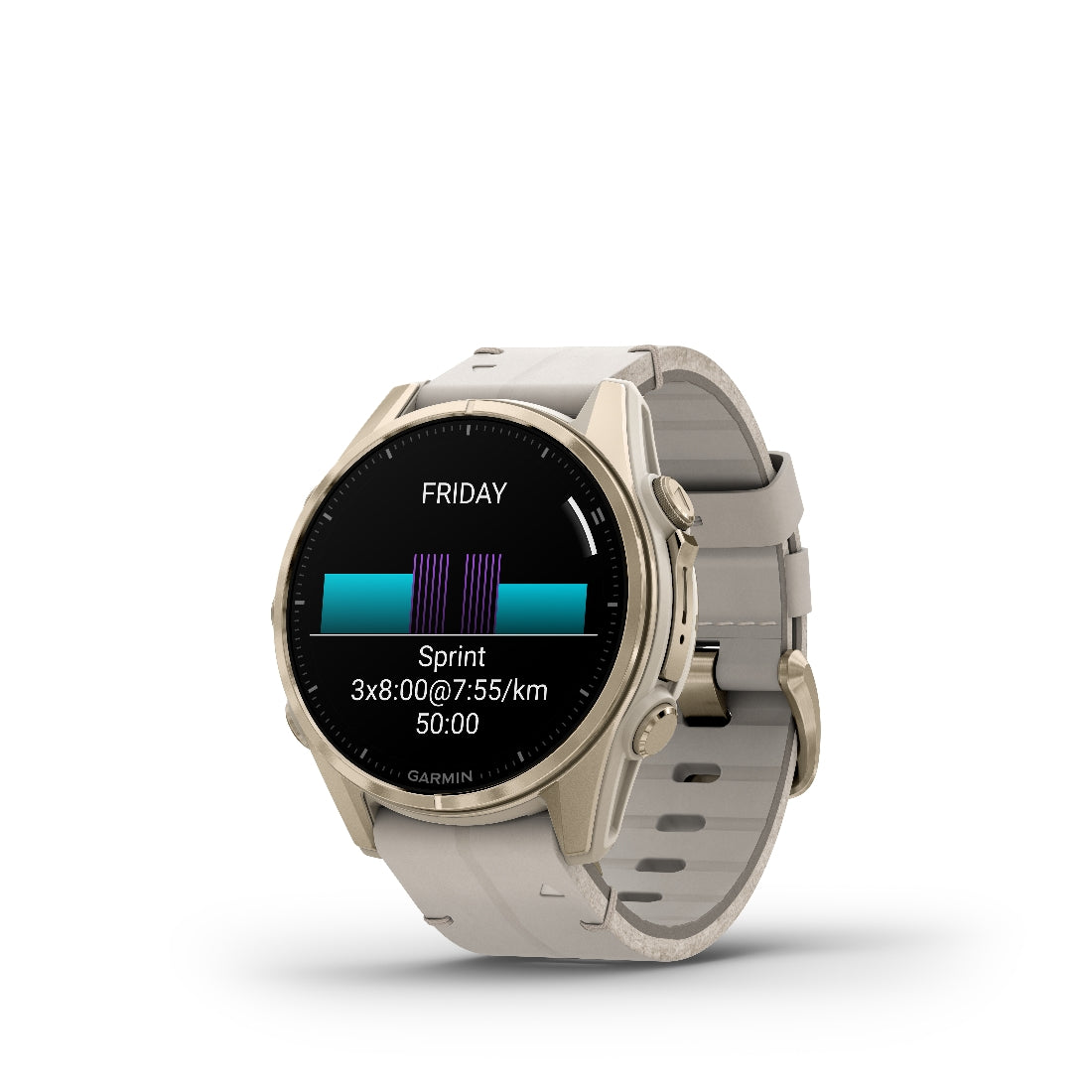 Orologio Garmin Fenix8 Amoled 43mm pelle Limestone 010-02903-40