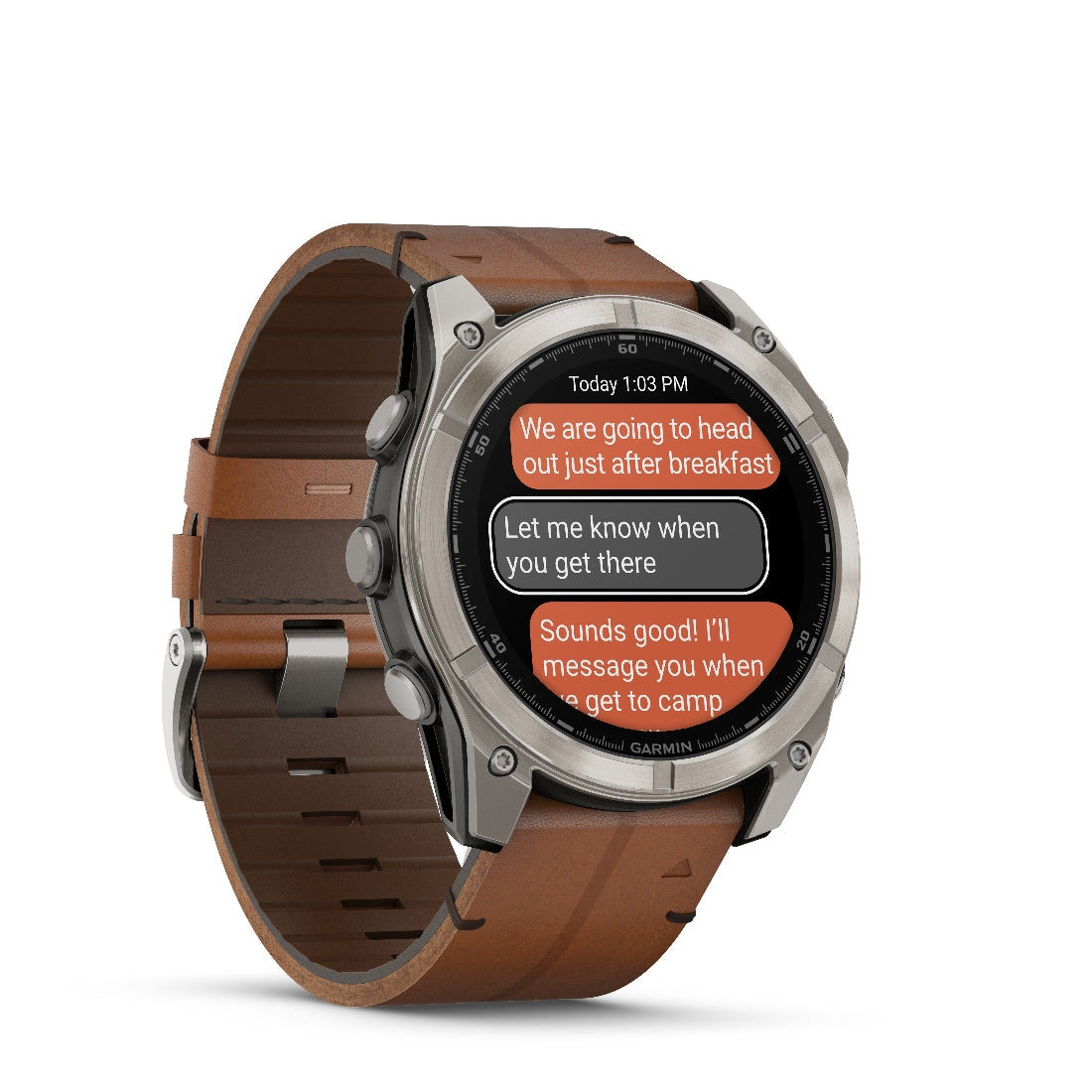 Orologio Garmin Fenix8 Amoled 51mm pelle Chestnut 010-02905-40