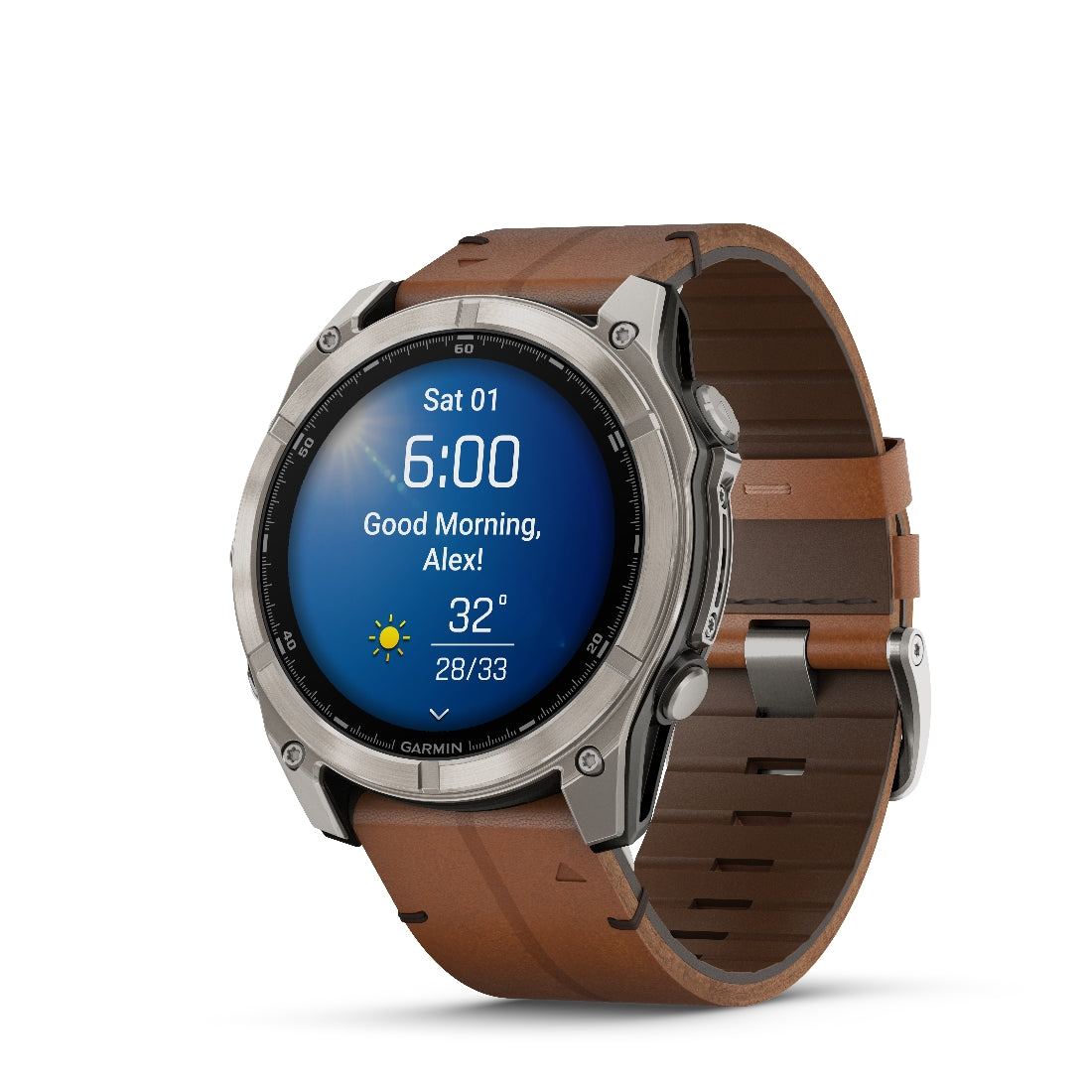 Orologio Garmin Fenix8 Amoled 51mm pelle Chestnut 010-02905-40