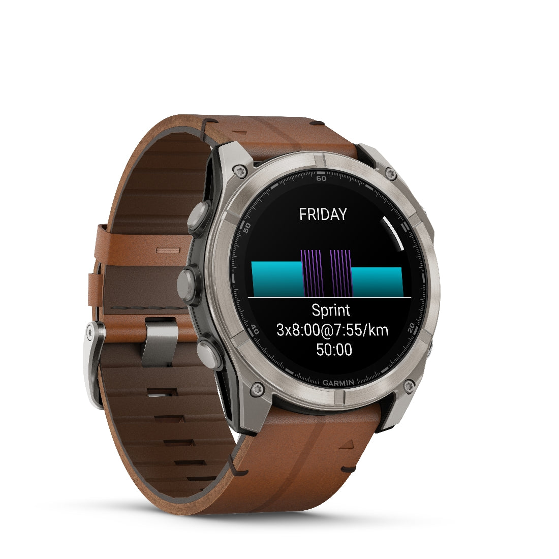 Orologio Garmin Fenix8 Amoled 51mm pelle Chestnut 010-02905-40