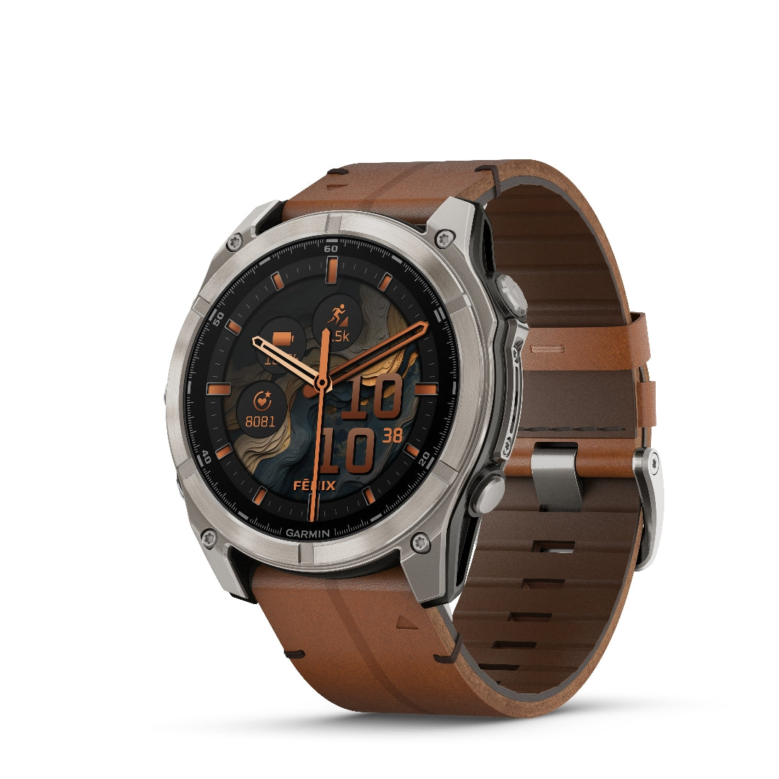 Orologio Garmin Fenix8 Amoled 51mm pelle Chestnut 010-02905-40