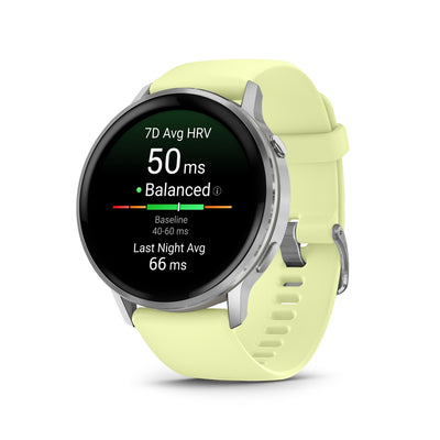 Orologio Garmin 010-03014-02 Venu 4 silver silicone citron