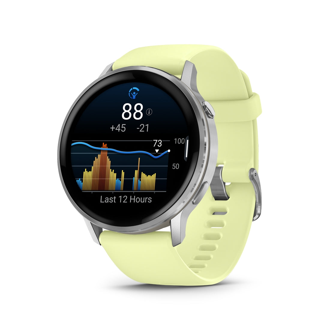 Orologio Garmin 010-03014-02 Venu 4 silver silicone citron