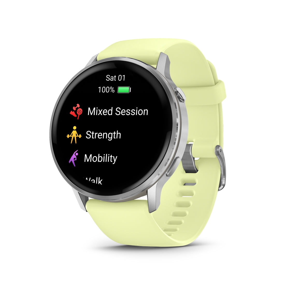 Orologio Garmin 010-03014-02 Venu 4 silver silicone citron