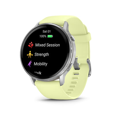 Orologio Garmin 010-03014-02 Venu 4 silver silicone citron