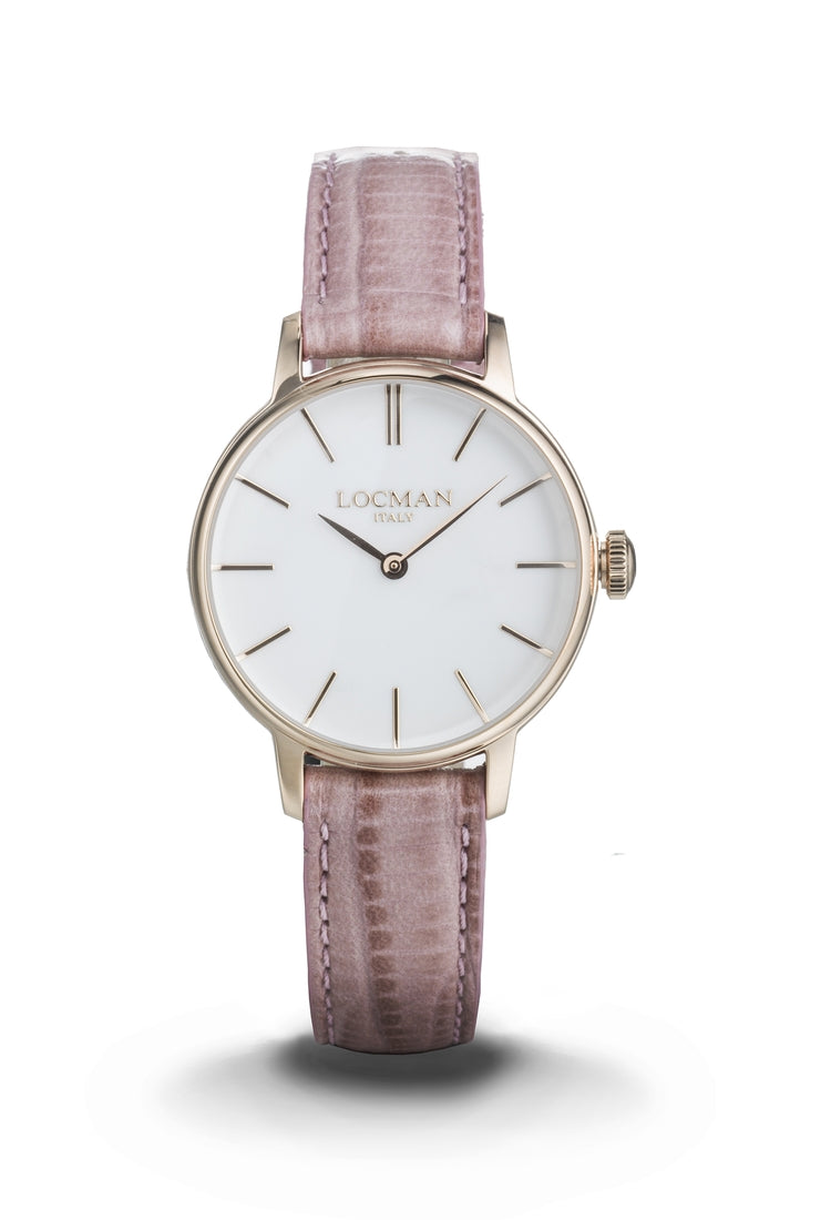 Locman 1960 donna bianco dorato pelle rosa 0253R08R-RRWHRGPP