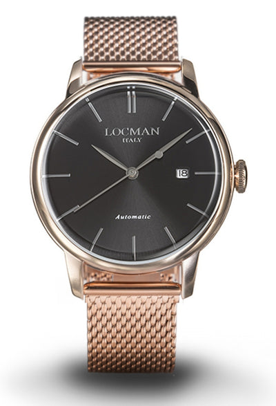 Locman 1960 automatico nero dorato rosa maglia milano 0255R01R-RRBKRGBR