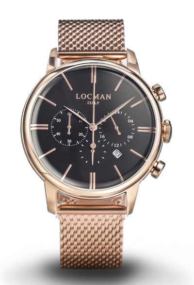 Locman 1960 crono nero dorato rosa maglia milano 0254R01R-RRBKRGBR