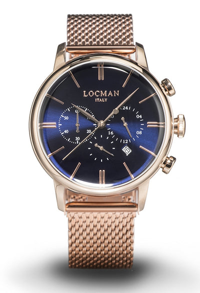 Locman 1960 crono blu dorato rosa maglia milano 0254R02R-RRBLRGBR