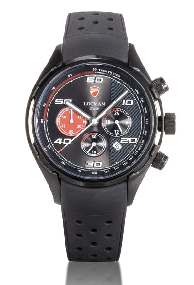 Orologio Locman Ducati crono acciaio IP nero D121K01S-BKBKWRSRK