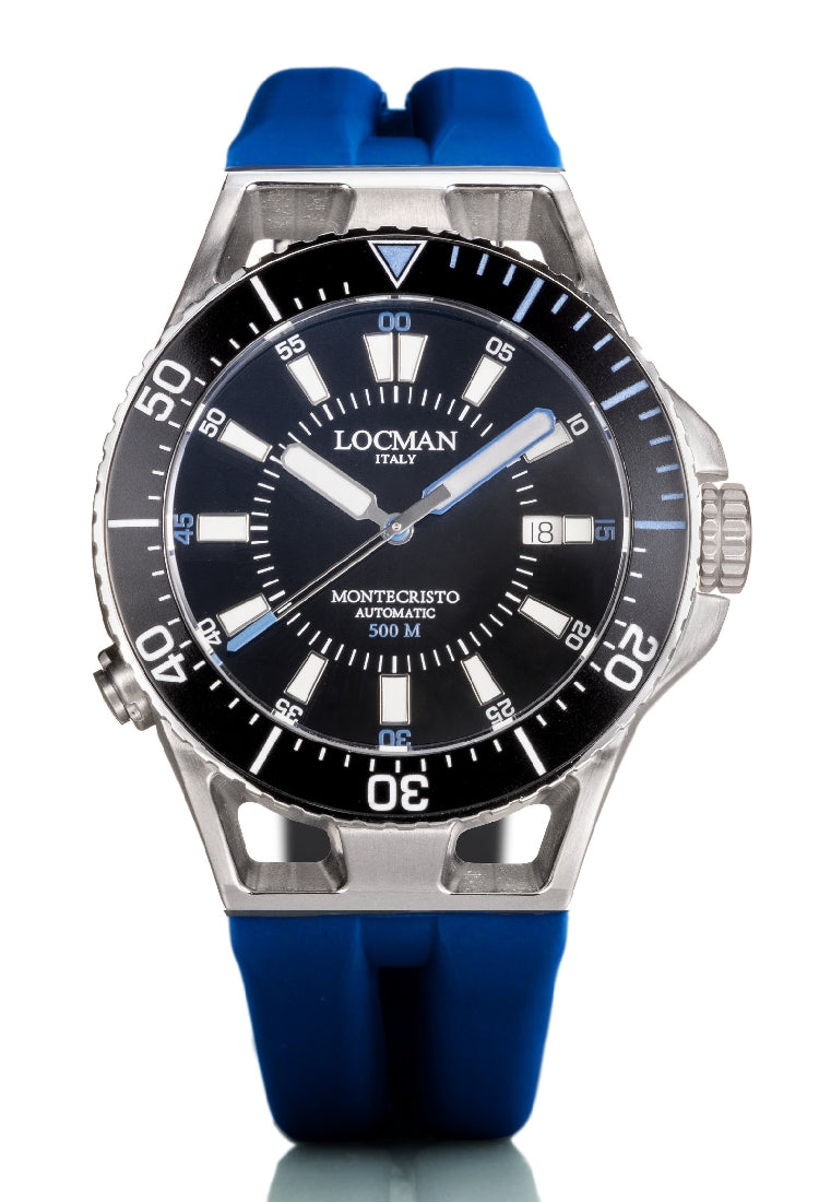 Locman Montecristo 500 mt nero e blu silicone 0547A01A-00BKSKSB0