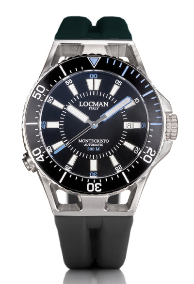 Locman Montecristo 500 mt nero e blu silicone nero 0547A01A-00BKSKSK0