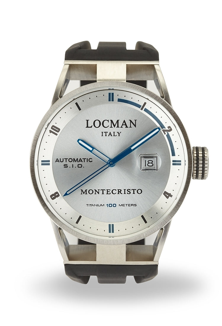 Locman Montecristo automatico silver silicone nero 051100AGFBL0SIK