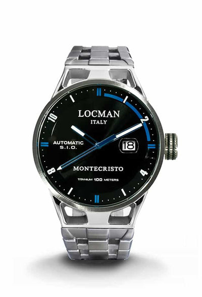 Locman Montecristo automatico nero blu bracciale acciaio 051100BKFBL0BR0