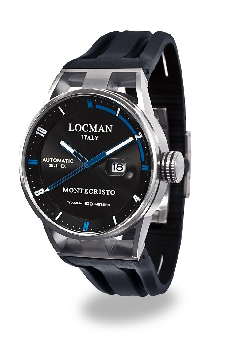 Locman Montecristo automatico nero e blu silicone 051100BKFBL0GOK