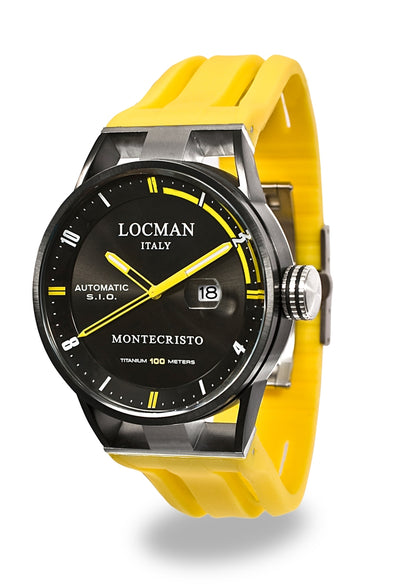 Locman Montecristo automatico PVD nero silicone giallo 0511BKBKFYL0GOY