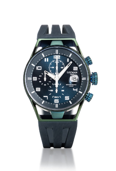 Locman Montecristo Chrono 41mm acciaio IP verde 0542V19S-GRPTWHSL