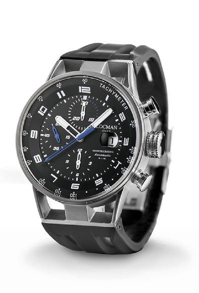 Locman Montecristo Chrono automatico nero blu silicone 0516A01S-00BKBLSK