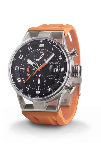 Locman Montecristo Chrono automatico silicone arancio 0516A01S-00BKORSO