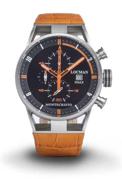 Locman Montecristo Chrono nero pelle arancio 051000BKFOR0PSO