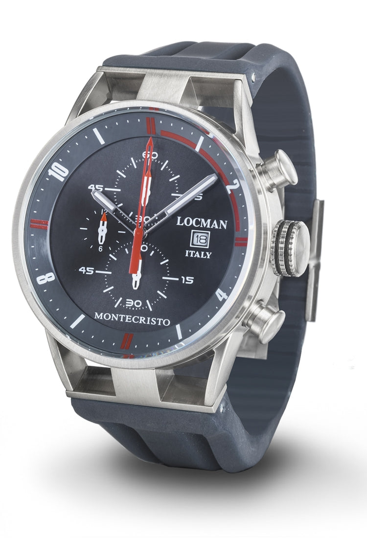 Locman Montecristo Chrono antracite silicone grigio 0510A07S-00GYRDSA