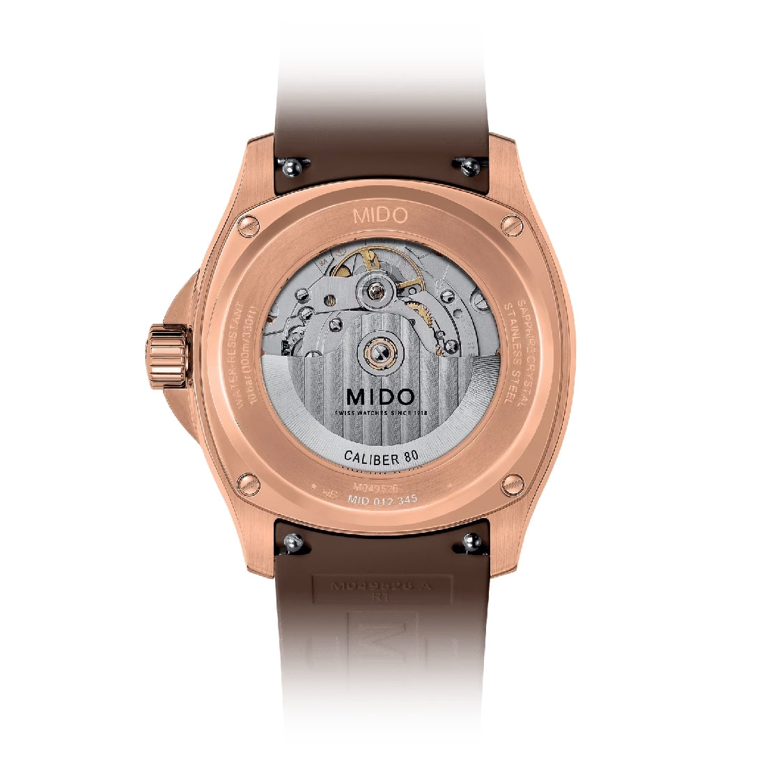 Orologio Mido Multifort Tv Big Date dorato rosa cinturino marrone