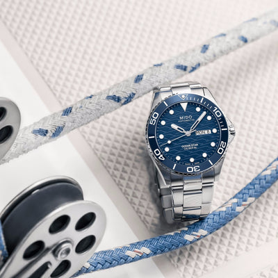 Orologio Mido Ocean Star 200C quadrante blu ghiera ceramica