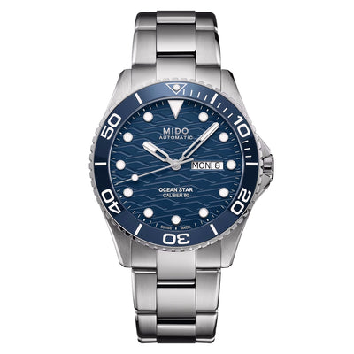 Orologio Mido Ocean Star 200C quadrante blu ghiera ceramica