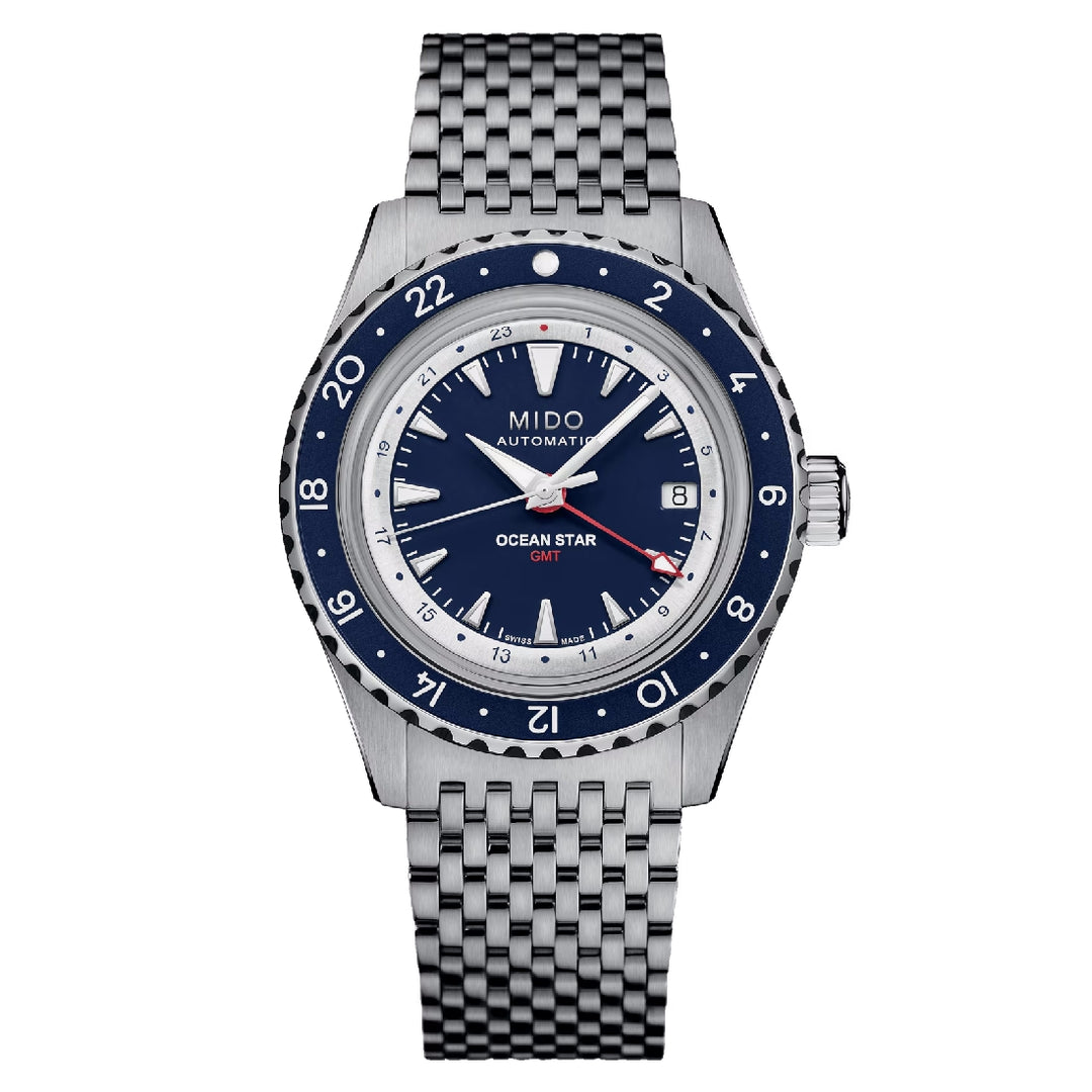 Orologio Mido Ocean Star GMT blu cinturino canvas Paladini