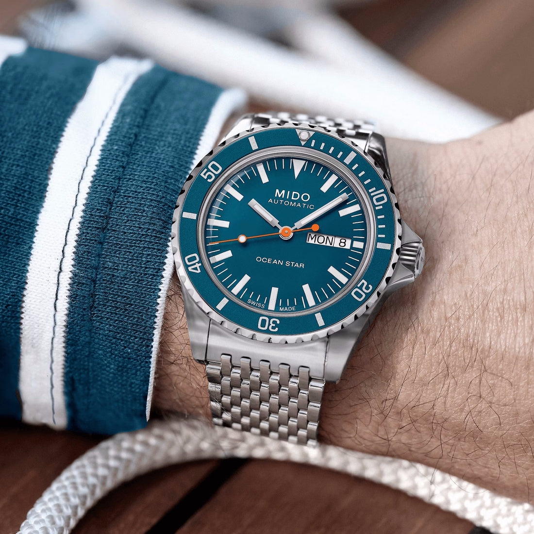 Orologio Mido Ocean Star Tribute blu bracciale acciaio