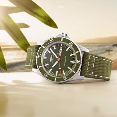 Orologio Mido Ocean Star Tribute verde militare canvas