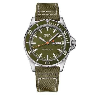 Orologio Mido Ocean Star Tribute verde militare canvas